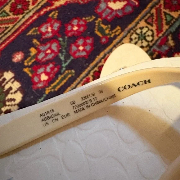 Coach Abbigail Women's Cream Flip Flops - Picture 4 of 4